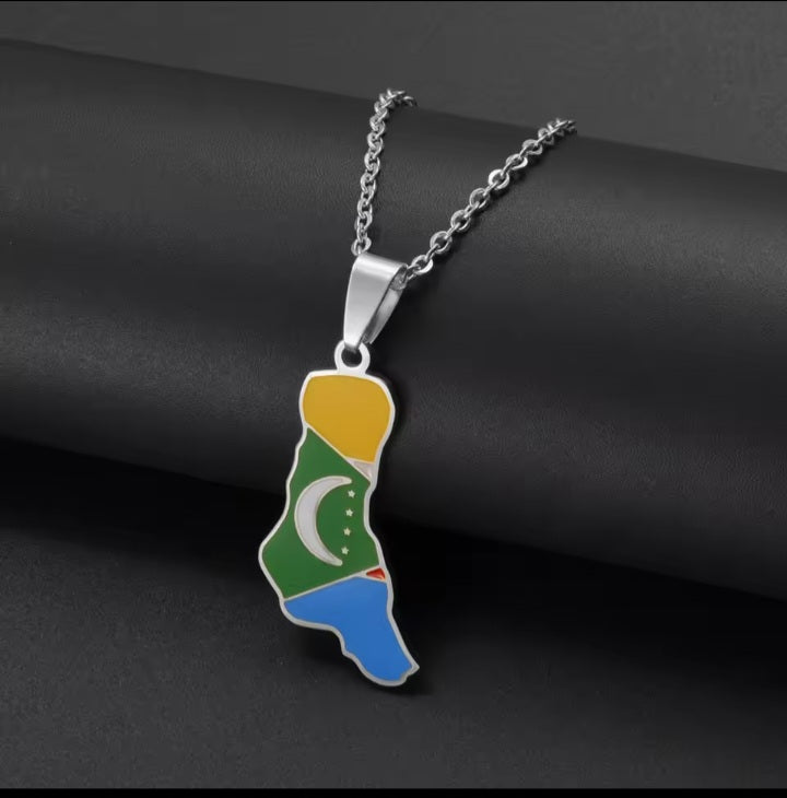 Anniyo-Colliers de la présidence des Comores pour femmes, carte des Comores, bijoux de l'île du Grand Comores