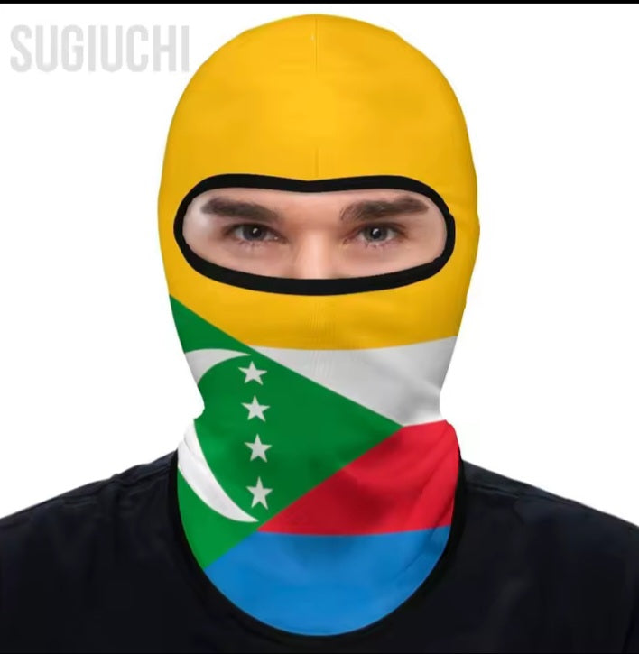 Comores-Masque de protection solaire pour moto, coupe-vent pour motocycliste, équipement de cyclisme et de sauna
