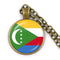 Collier pendentif cabochon en verre au toucher Comores