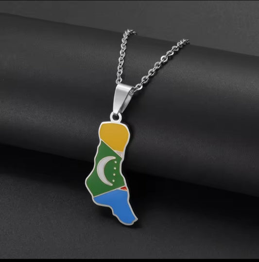 Anniyo-Colliers de la présidence des Comores pour femmes, carte des Comores, bijoux de l'île du Grand Comores